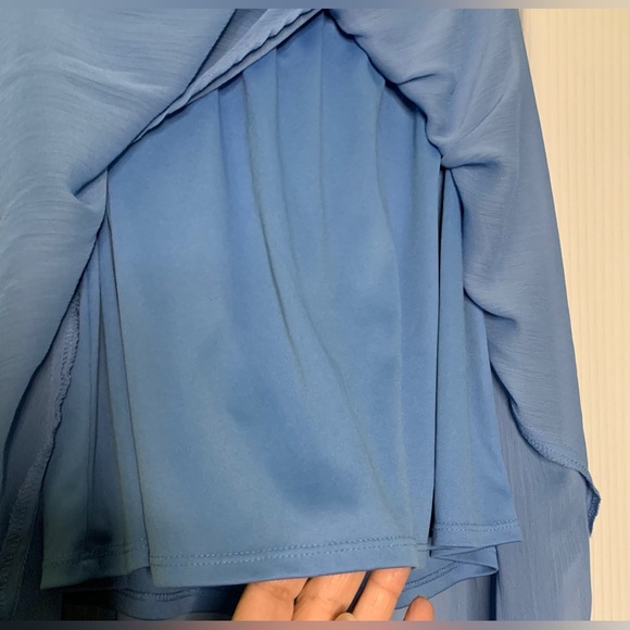 Xhilaration - Light Blue Maxi Skirt With Semi Sheer High Low Overlay - Small - Picture 3 of 4